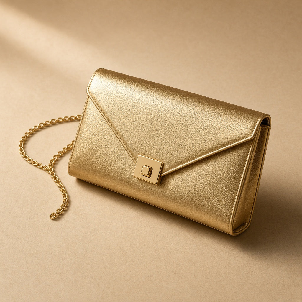 Gold Metallic Clutch view 3